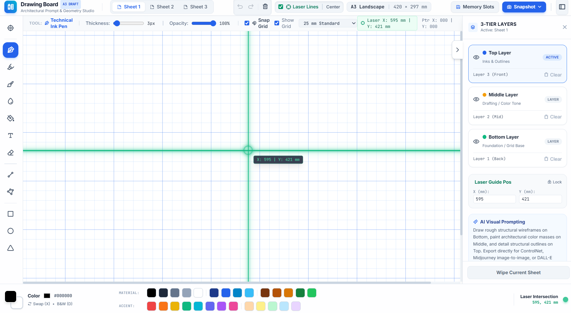Drawing Board - Architectural Prompt and Geometry Studio Interface
